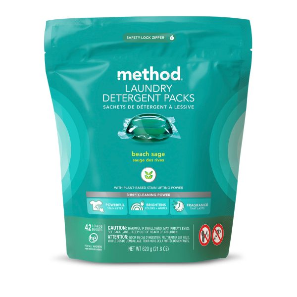 laundry detergent packs - beach sage, 42 ct