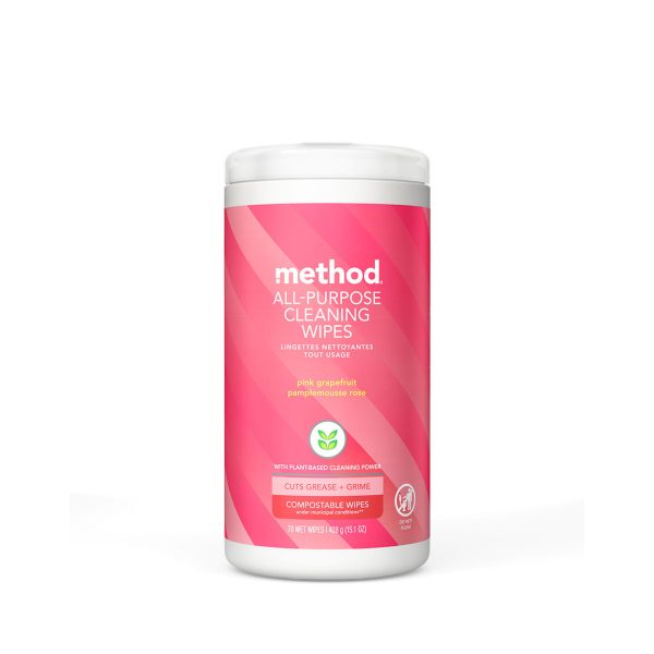 all-purpose cleaning wipes - pink grapefruit, 70 ct